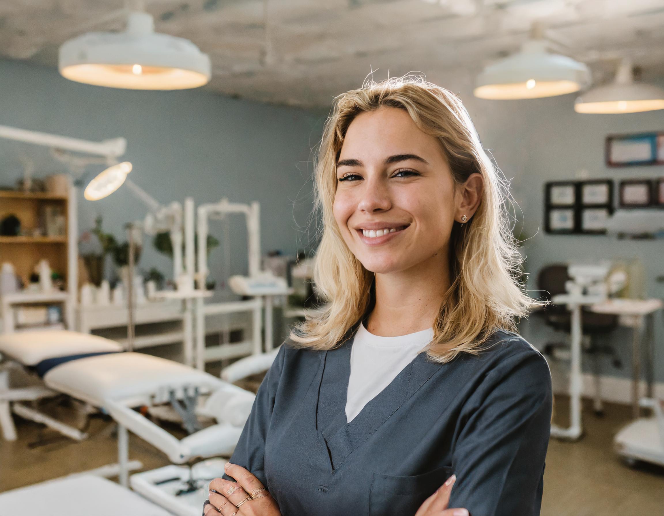 Lächelnde Patientin nach einer erfolgreichen Zahnbehandlung